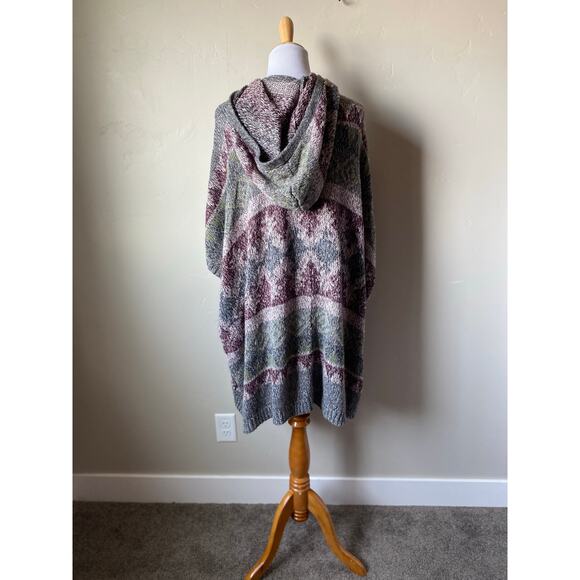 Tokyo Darling Oversized Hooded Long Slouchy Short Sleeved Open Cardigan- Sz M/L - Picture 8 of 9